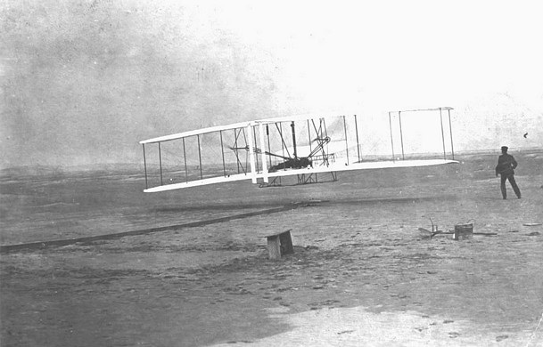 The Wright brothers' bi-plane