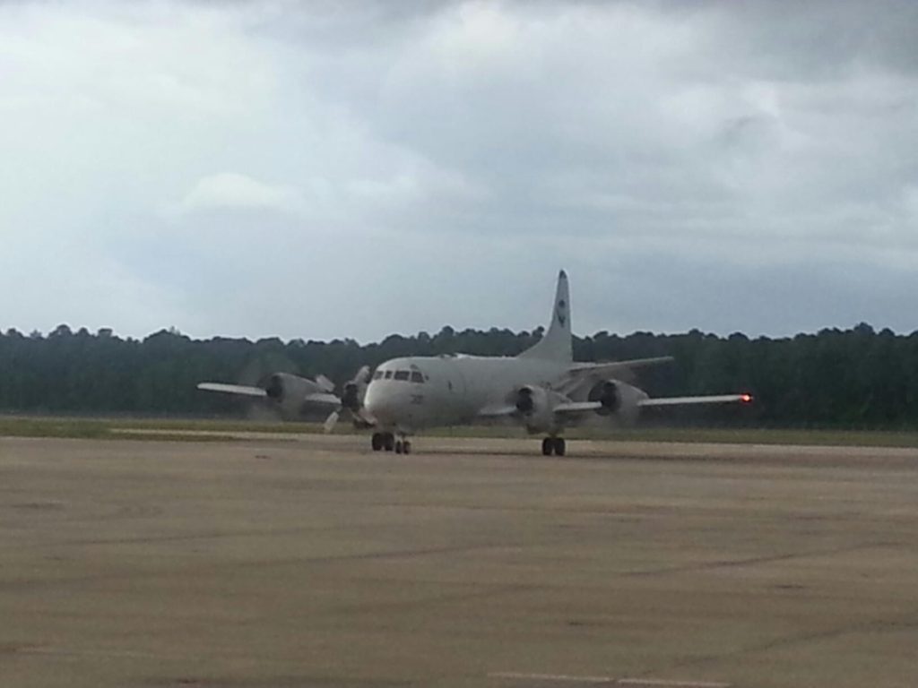 Navy P-3 aircraft sitting on the tarmac ready for the mission