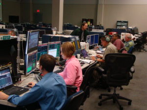 The team working in mission control