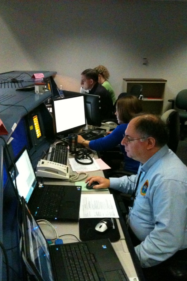 The team working in mission control