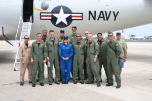 Crew of the Cast Glance Navy P-3 standing in front of the aircraft