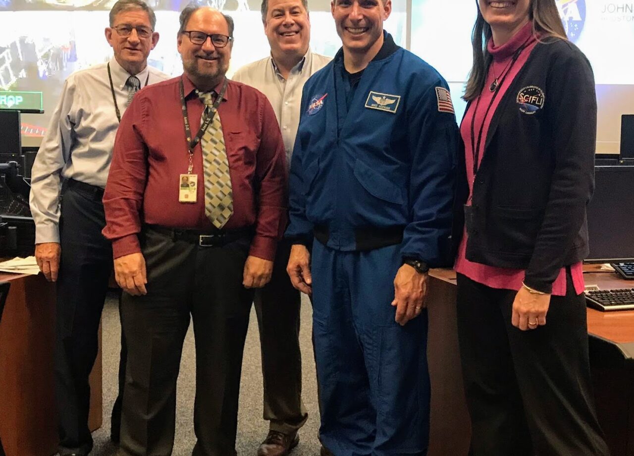 The SCIFLI team with astronaut Mike "Hopper" Hopkins